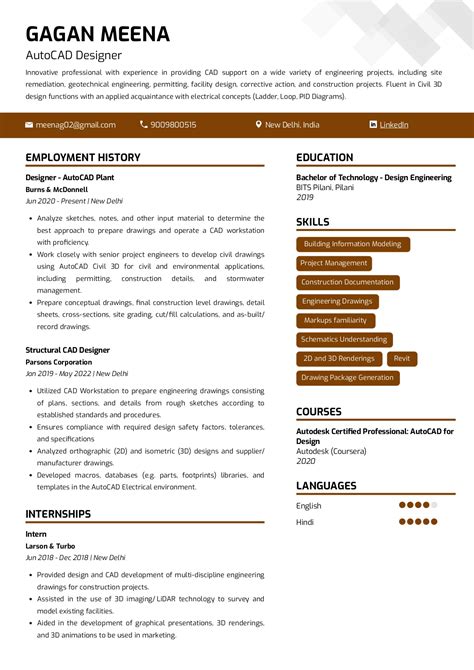 autocad resume